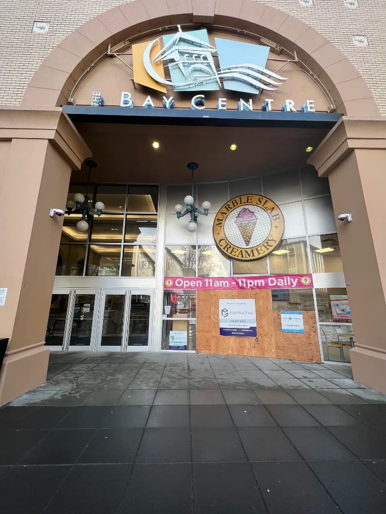 Marble Slab Creamery tenant improvement storefront at The Bay Centre
